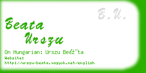 beata urszu business card